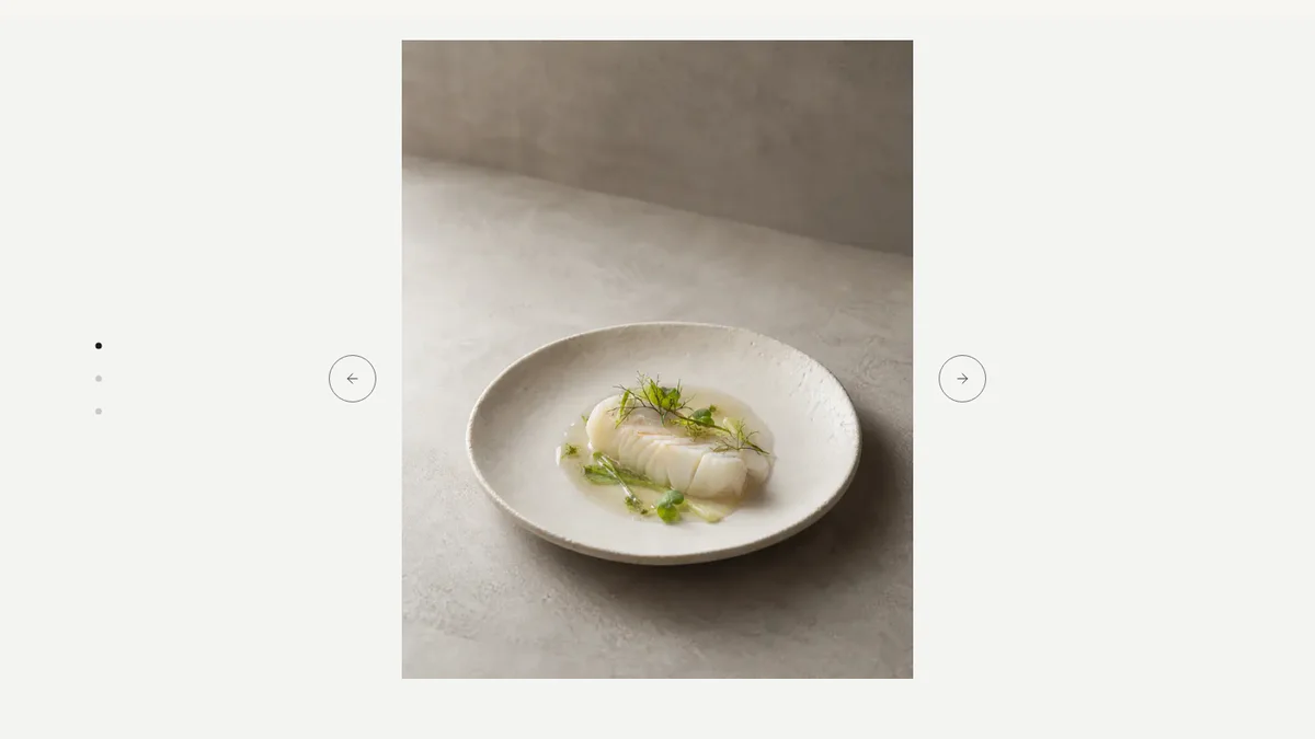 ONMI Quiet Gallery 레스토랑 홈페이지 화면